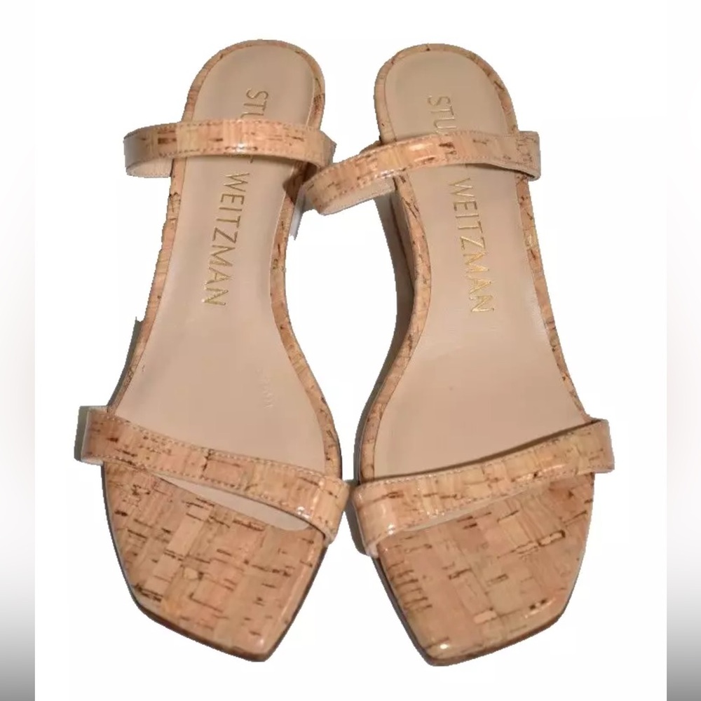 NWT Stuart Weitzman Tan Minimalist Cork Sandals